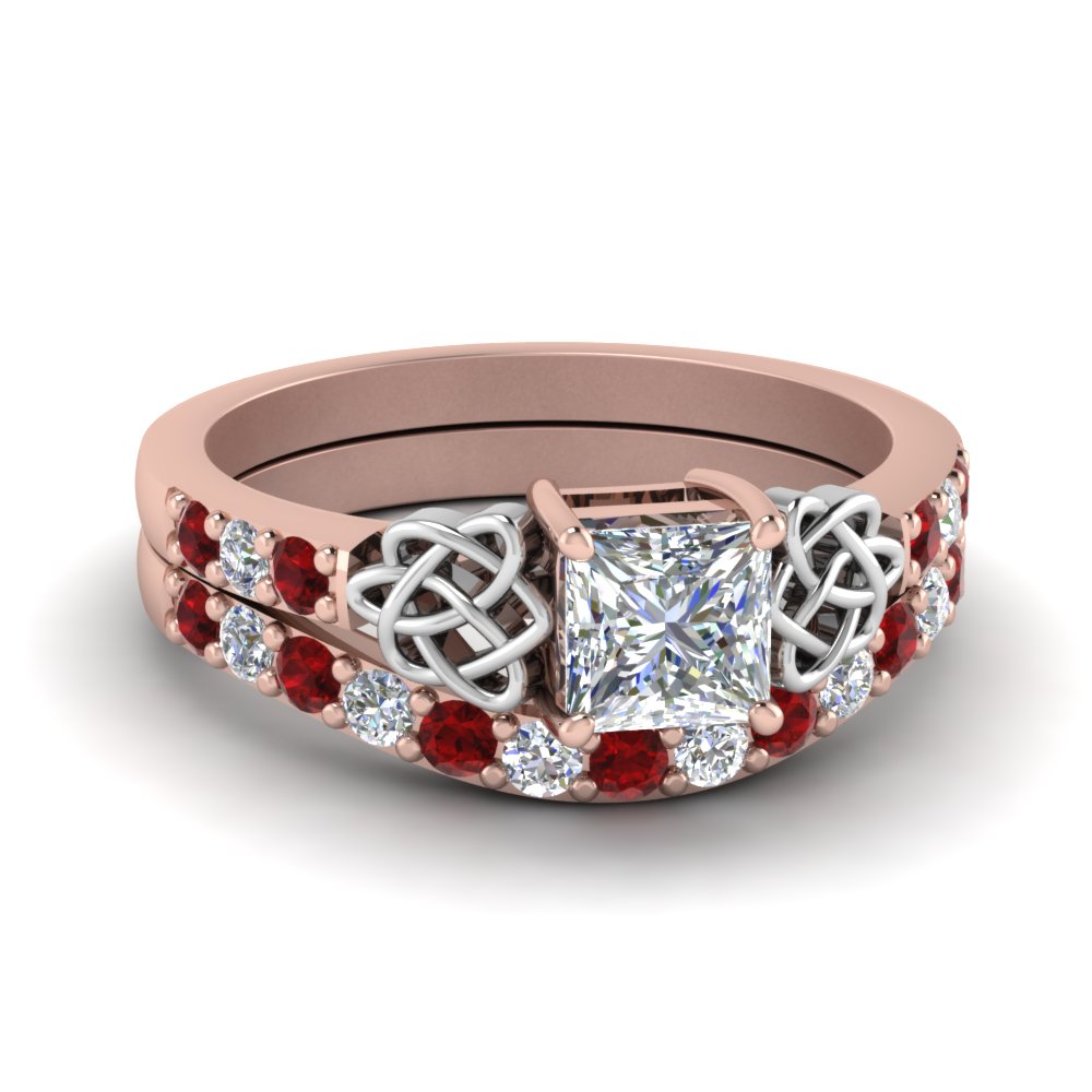 14k White and Rose Gold Two-tone Rose Ruby and Diamond Ring 14k White and Rose Gold Two-tone Rose Ruby and Diamond Ring