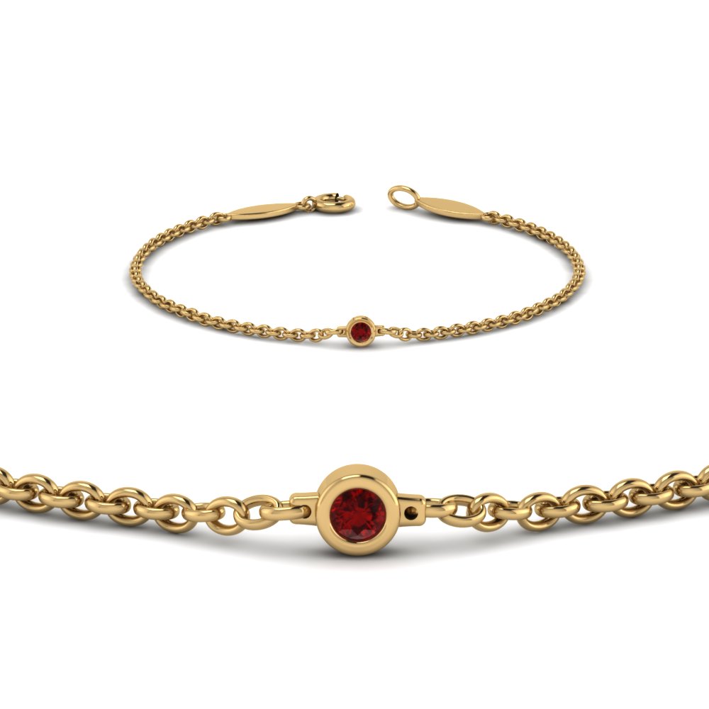 red ruby bracelet gold