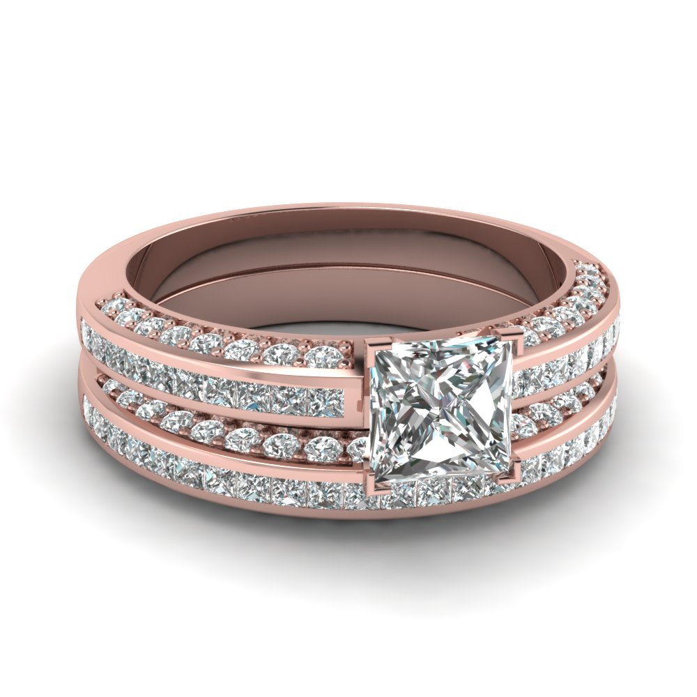 2 carat princess cut diamond luxury wedding set in FDENS3020PR NL RG.jpg