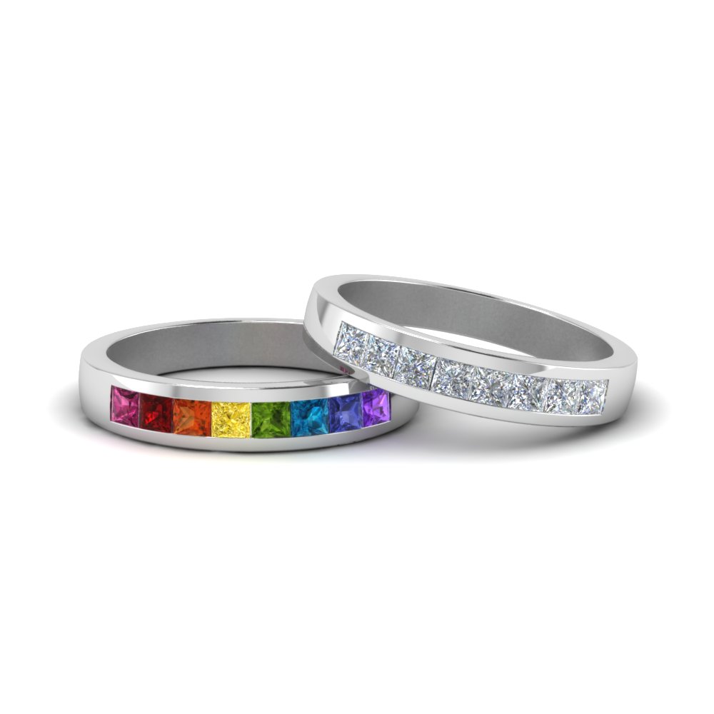 channel rainbow with diamond band for lesbian in FDLG167BG NL WG