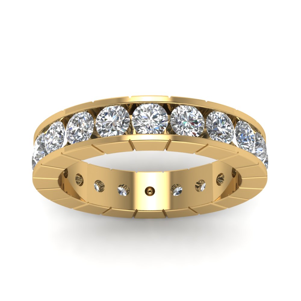 2 Ct. Channel Round Eternity Diamond Band In 14K Yellow Gold ...
