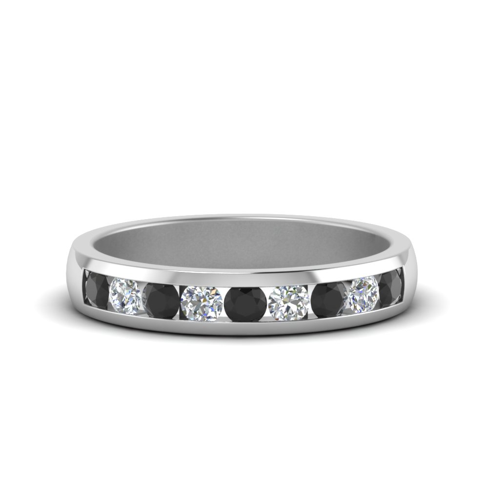 Men's Classic Black Diamond Wedding Band