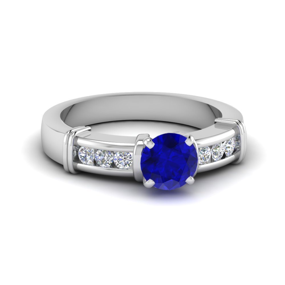 Channel Set Sapphire Engagement Ring
