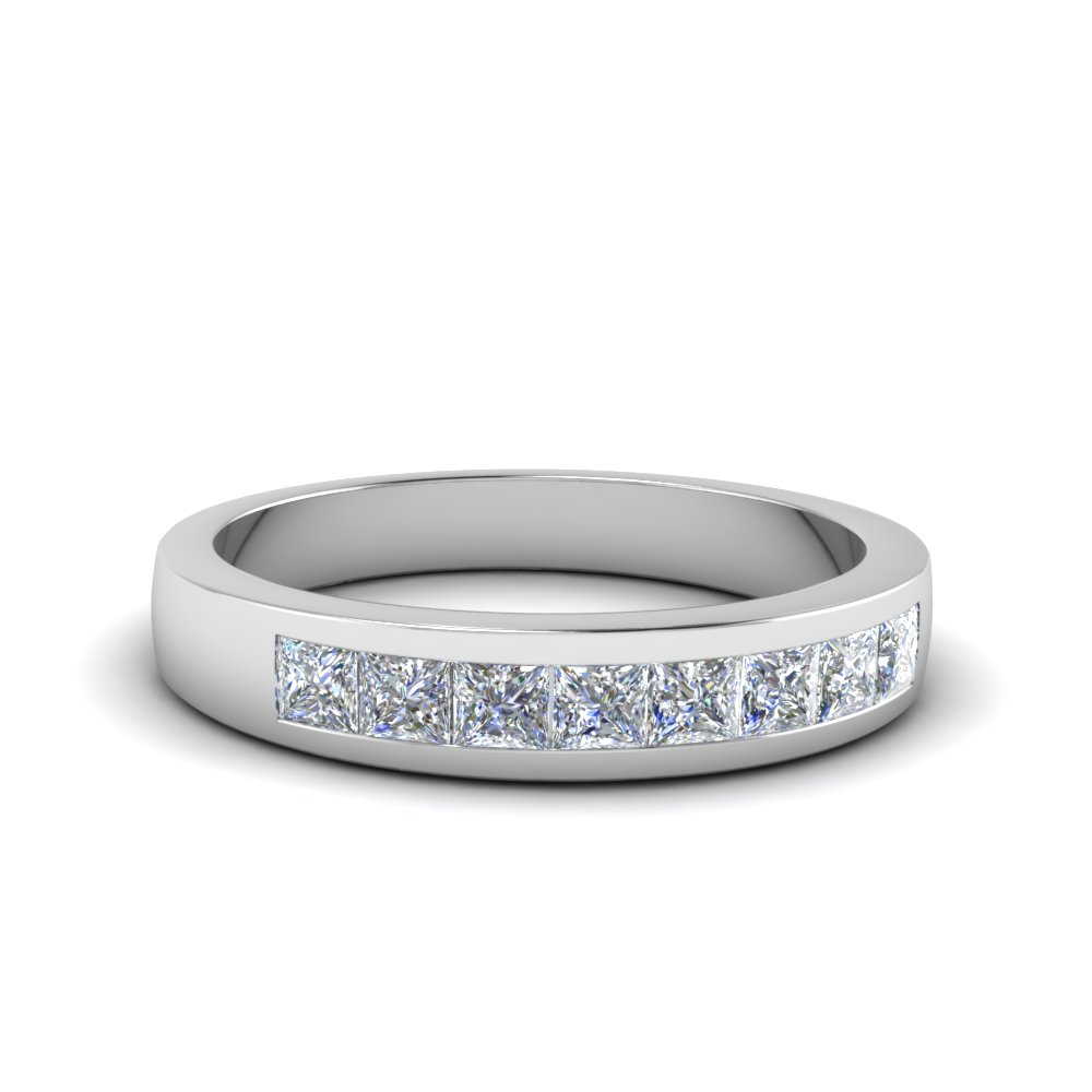 channel set diamond wedding ring