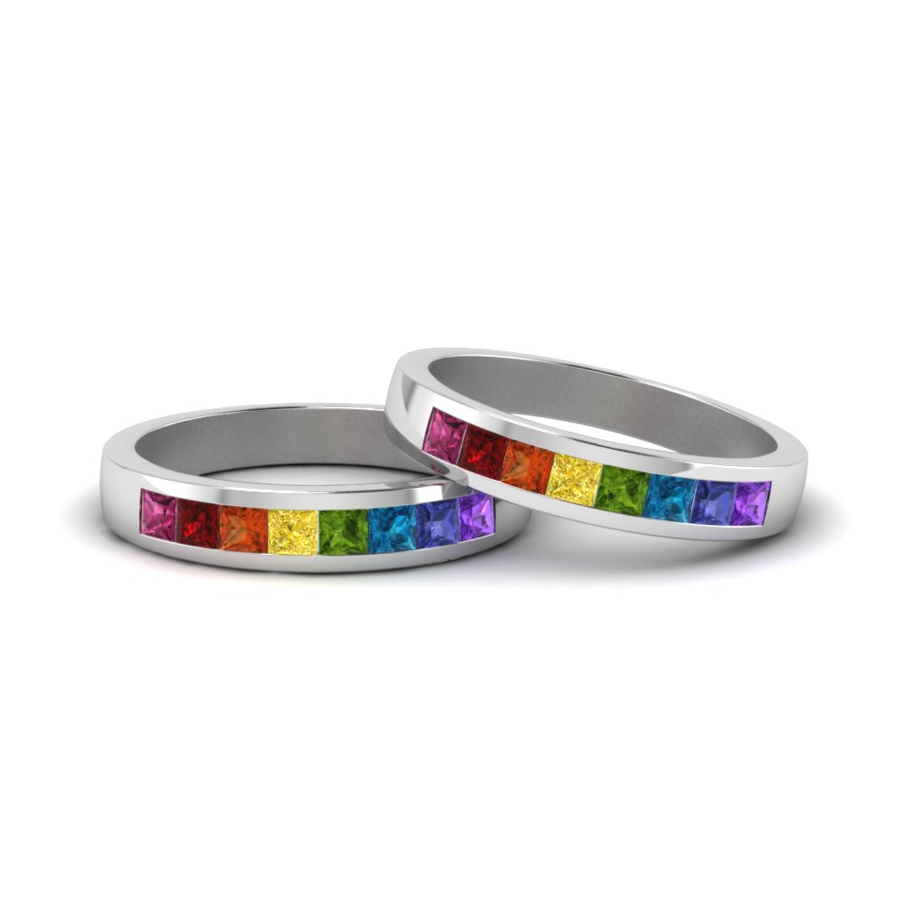 channel set rainbow ring for lesbian in FDLG167BG NL WG GS