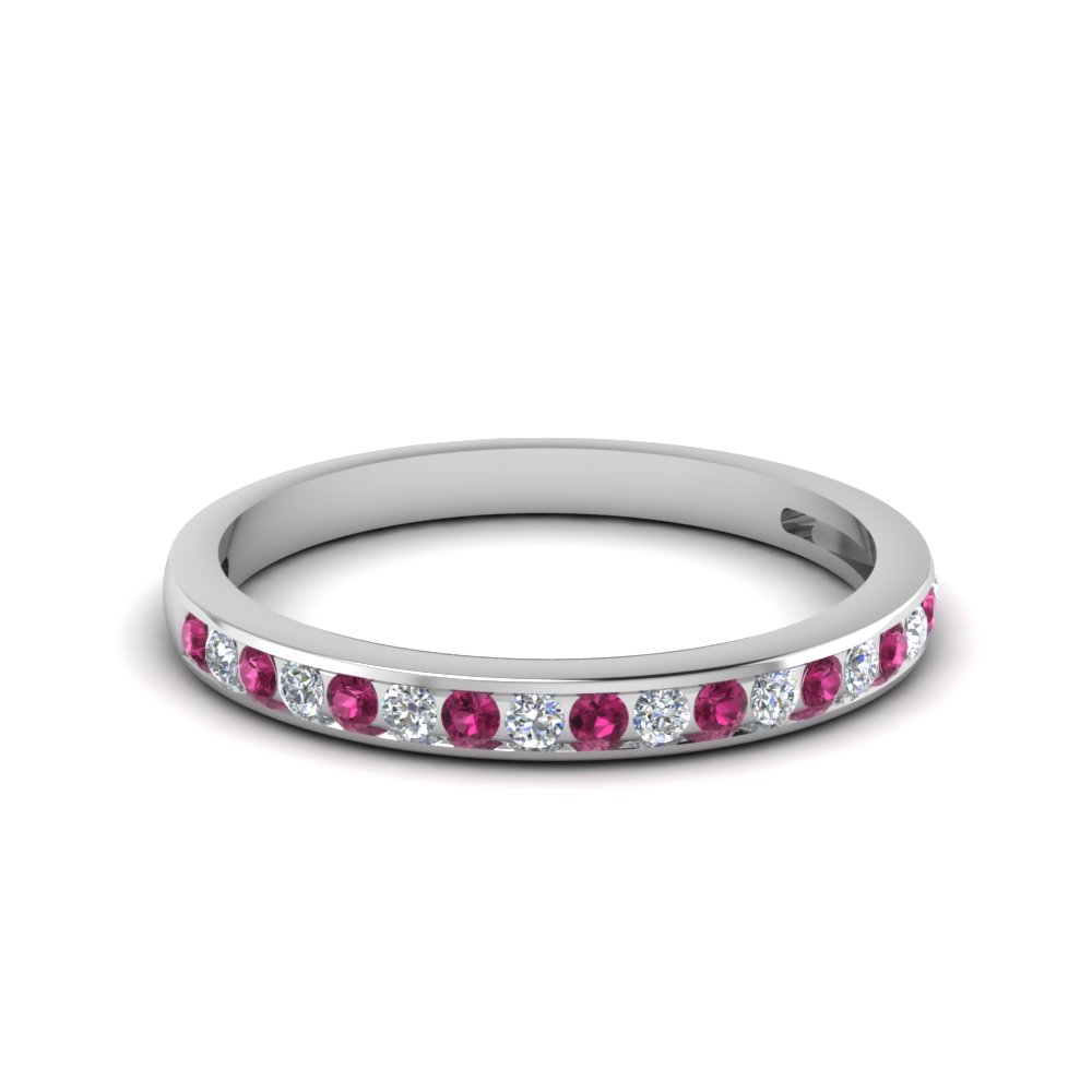 Channel Set Pink Sapphire Band