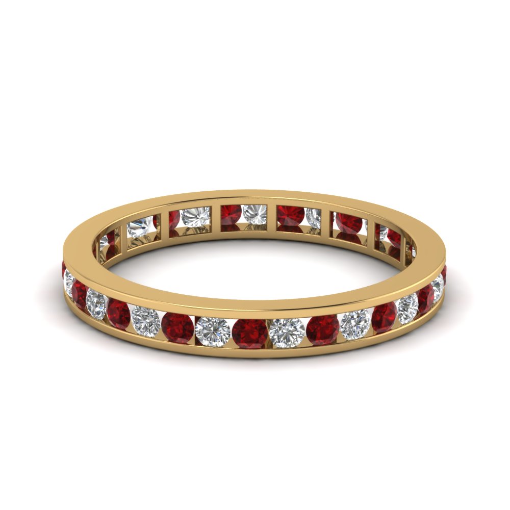 Channel Set Ruby Eternity Band