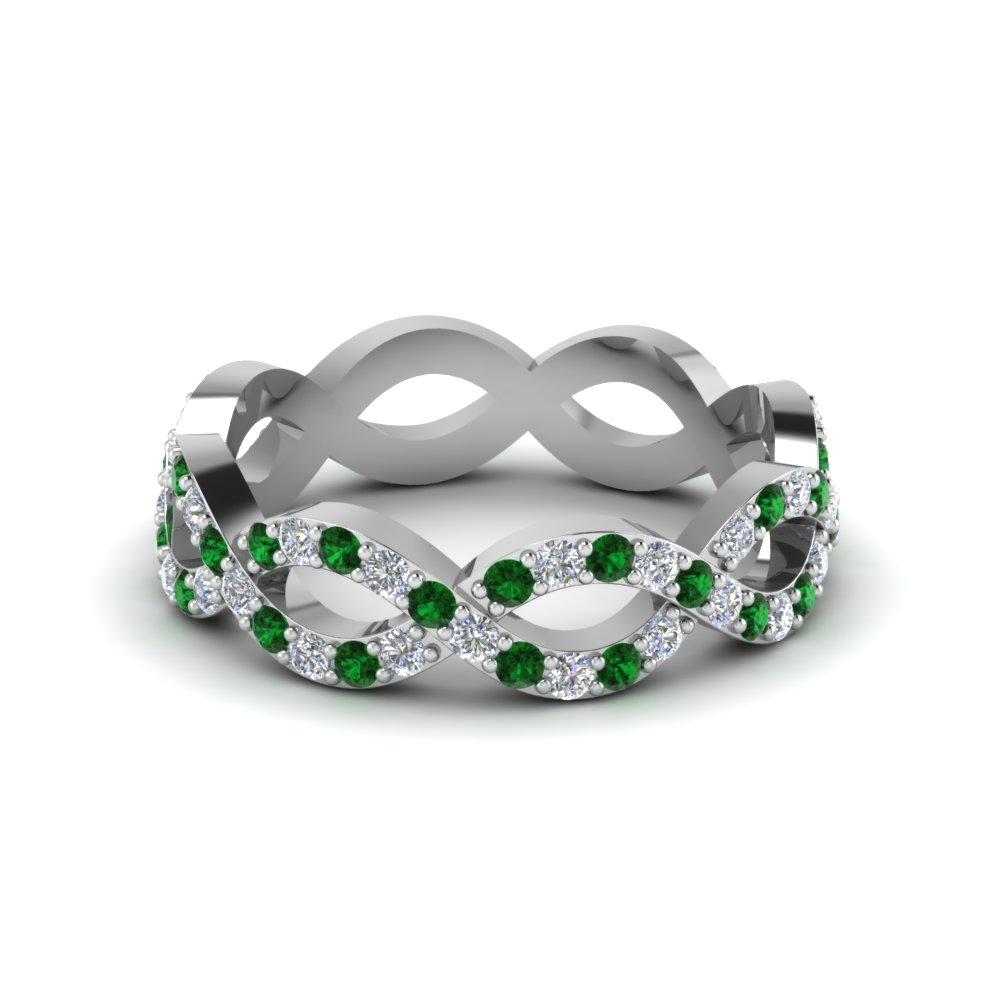 emerald diamond infinity ring