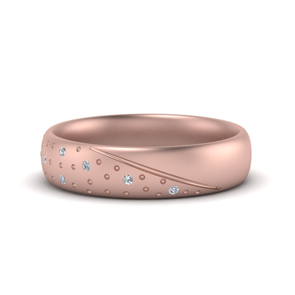 classic mens diamond wedding ring in 14K rose gold FD8406B NL RG GS