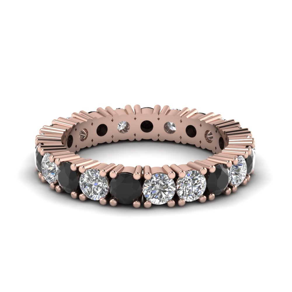 2 Carat Eternity Band With Black Diamond In 18K Rose Gold | Fascinating