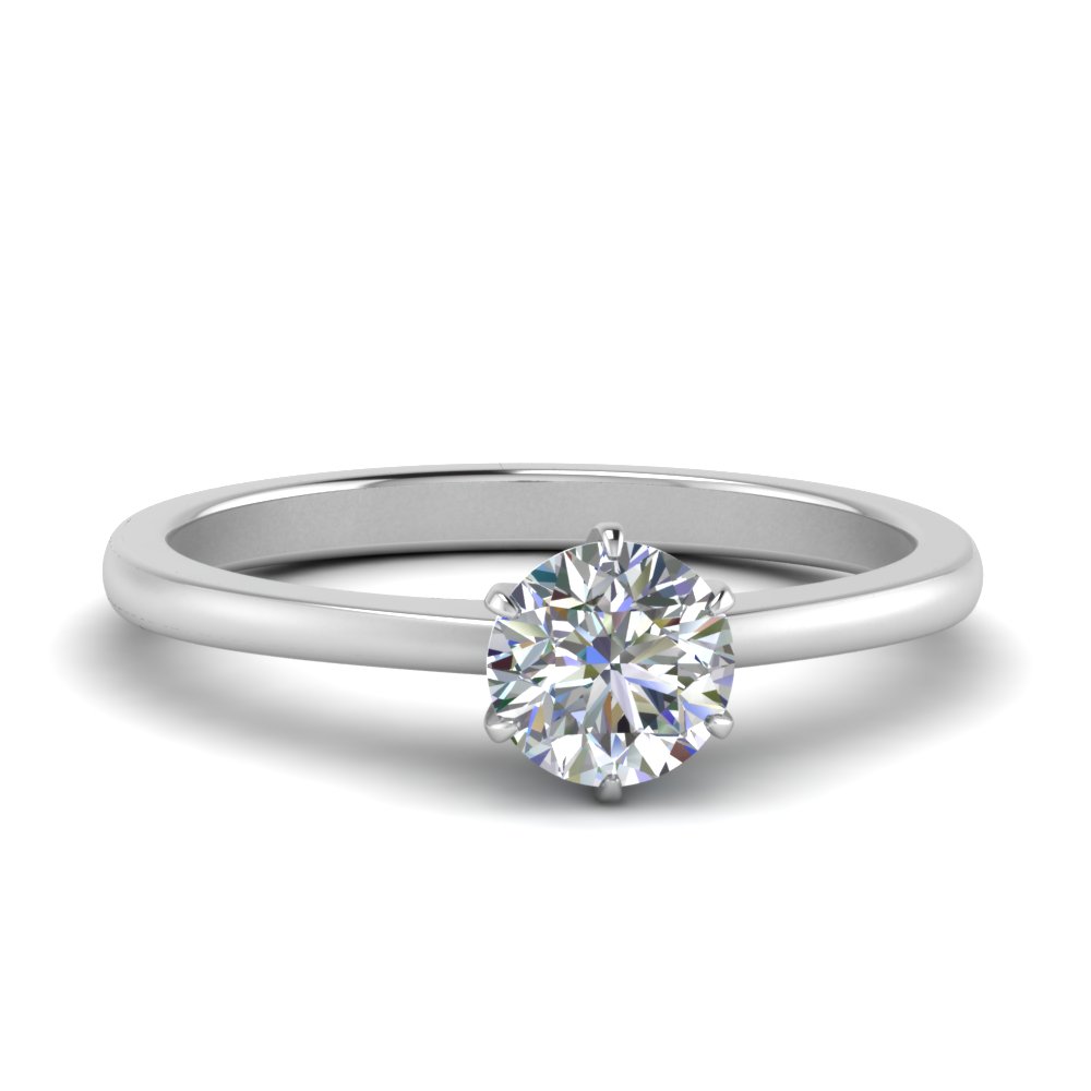 Classic Six Prong Solitaire Minimalist Ring