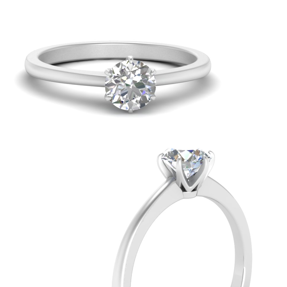 6 prong round diamond ring