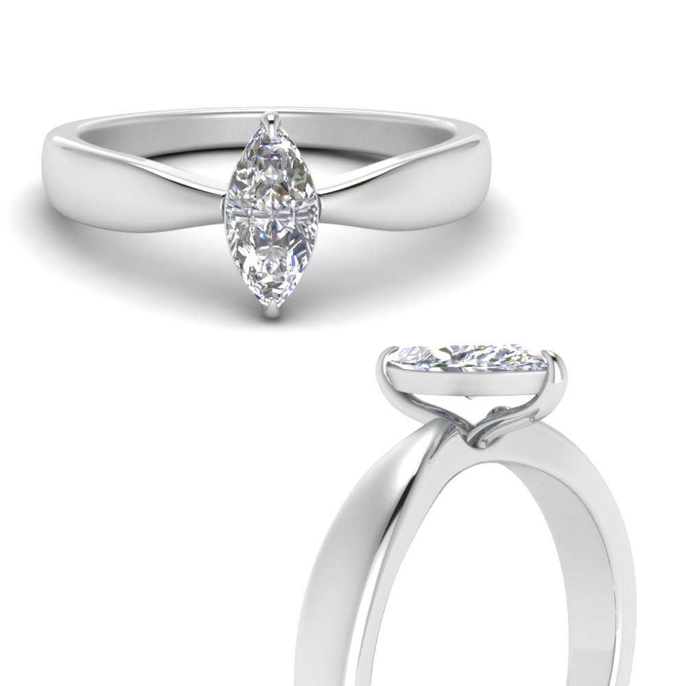 Amazon.com: Marquise Moissanite Wedding Set 2 CT Marquise Cut Solitaire Engagement  Ring White Gold Engagement Ring Marquise Promise Gift for Her Moissanite  Rings 10K/14K/18K Solid White Gold (7.5) : Handmade Products