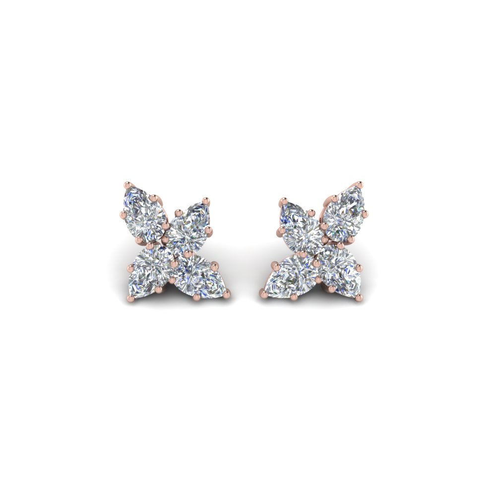 Cer Diamond Earring Gift For Her In 18k Rose Gold Fascinating Cer Diamond Earring Gift For Her In Fdear8546 Nl Rg
