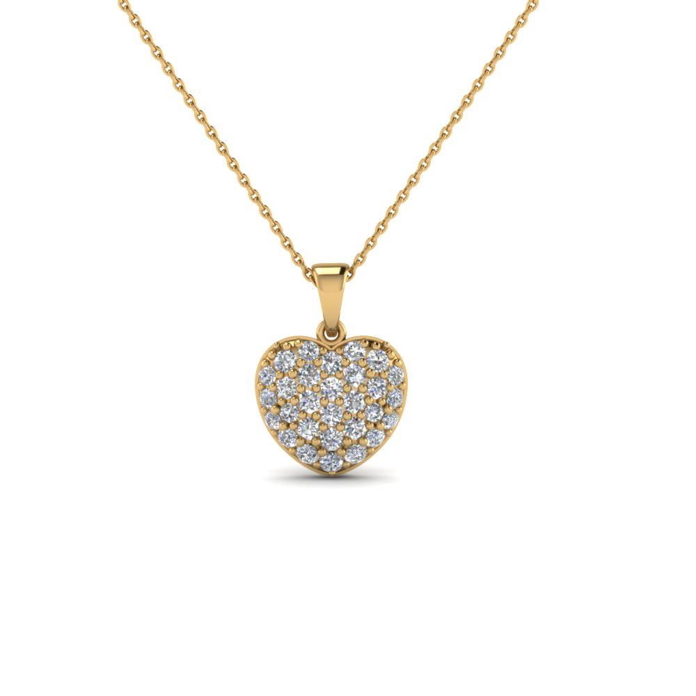 32 Rose Gold Heart Shaped Diamond Necklace Pictures