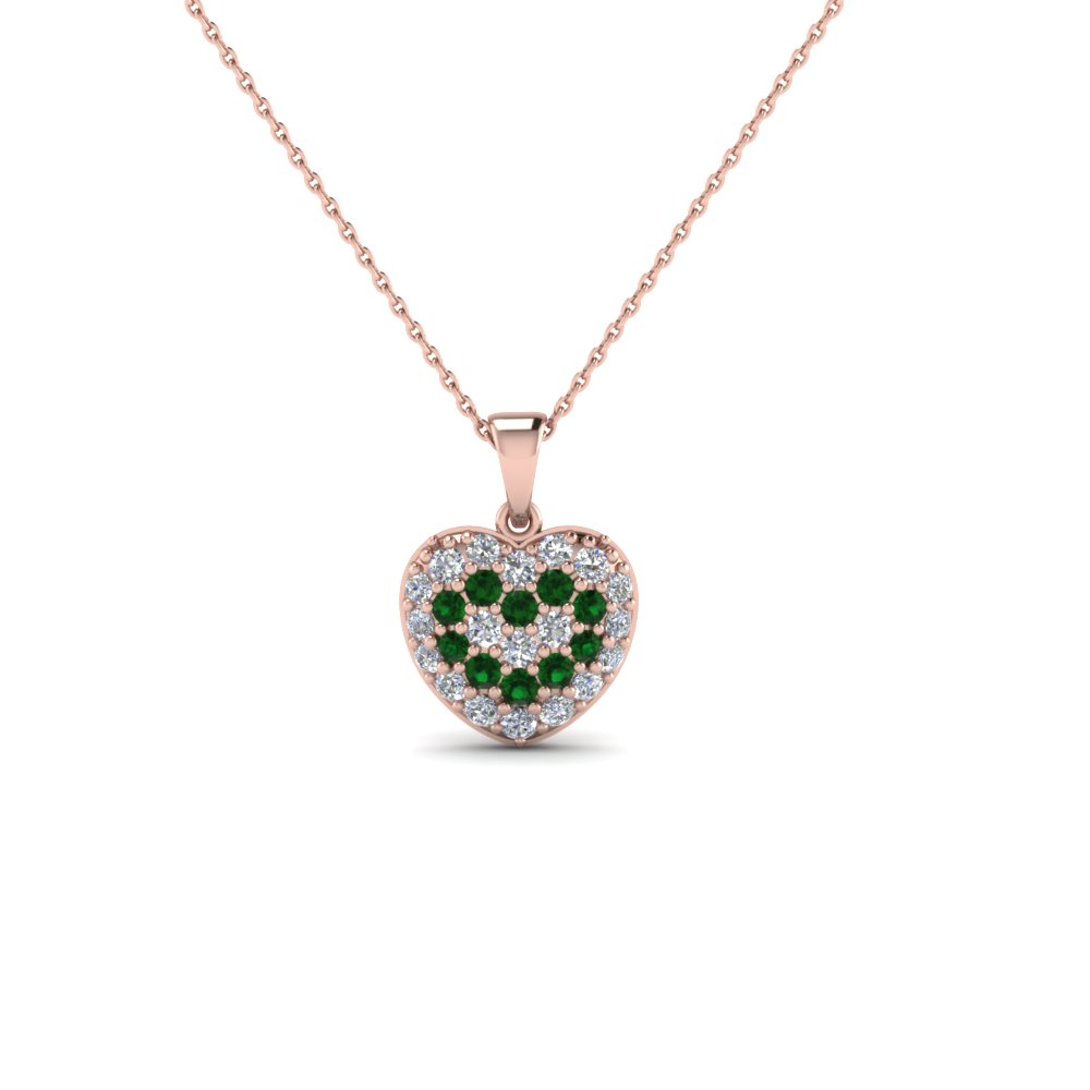 Cluster Diamond Heart Shaped Pendant Necklace In 18K Yellow Gold