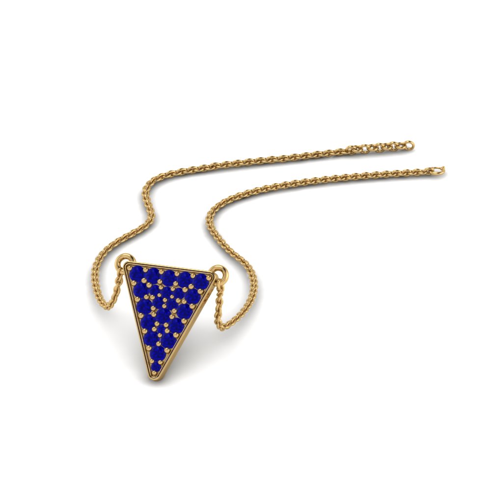 Cluster Sapphire Triangle Pendant