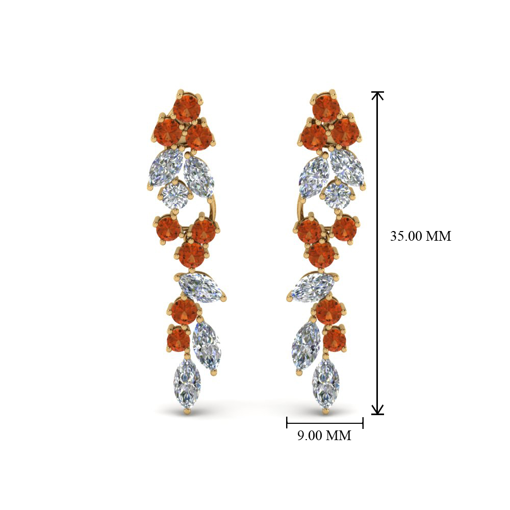 Orange Drop Diamond Earrings Orange Drop Diamond Earrings