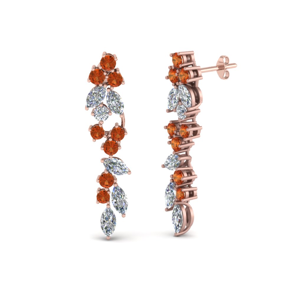 Orange Drop Diamond Earrings Orange Drop Diamond Earrings