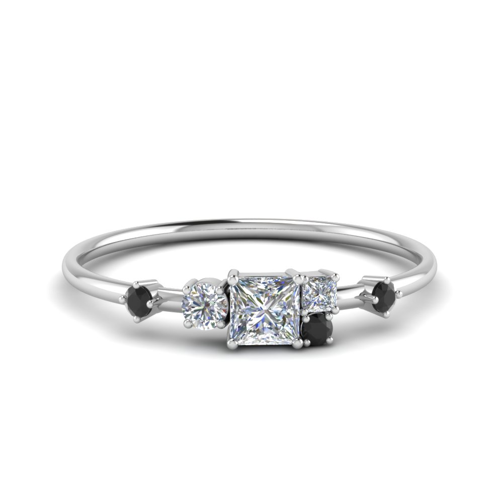 Cluster Black Diamond Wedding Ring