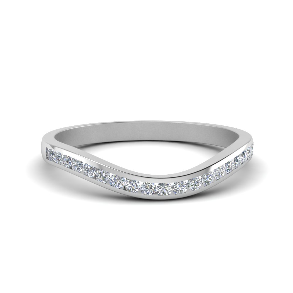 Curved Channel Diamond Band