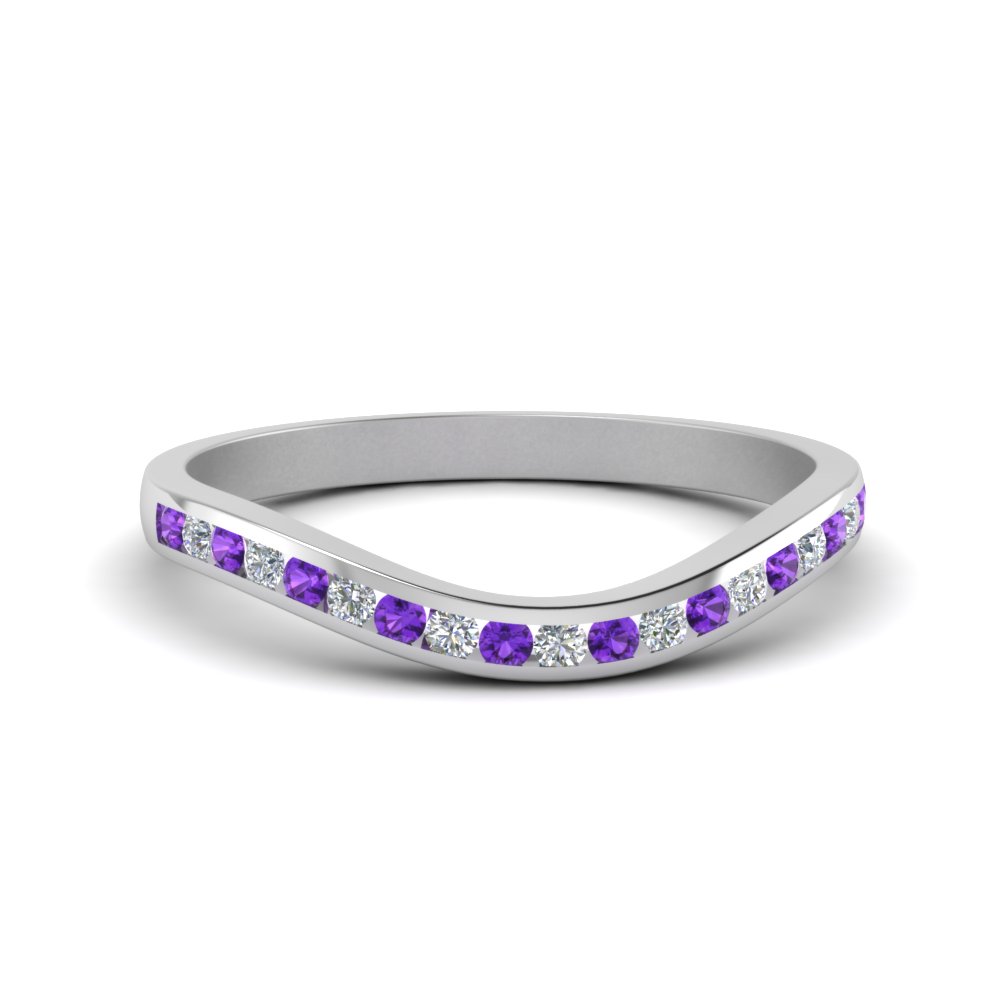 Curved Channel Purple Topaz Band