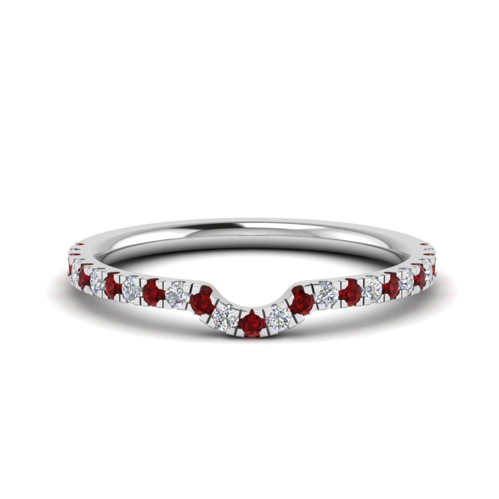curved custom diamond wedding band with ruby in FD9128BGRUDR NL WG.jpg