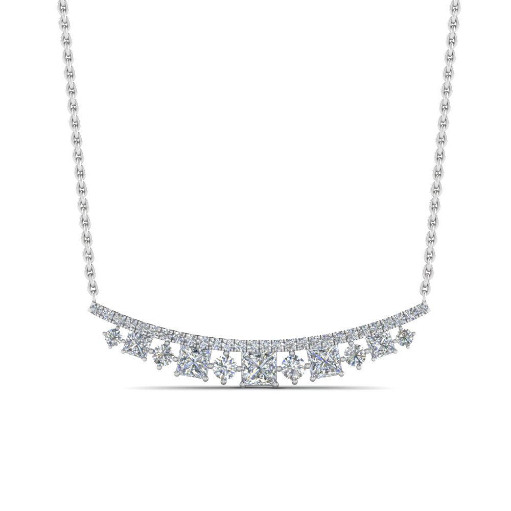 Curved Diamond Necklace Pendant