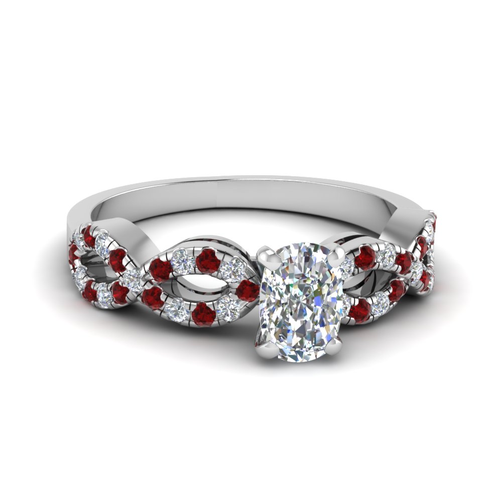 Braided Diamond Band Engagement Ring