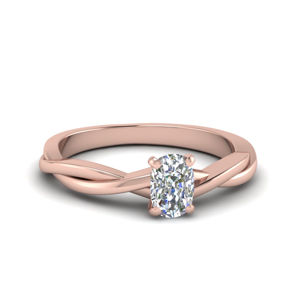 Braided Single Diamond Ring
