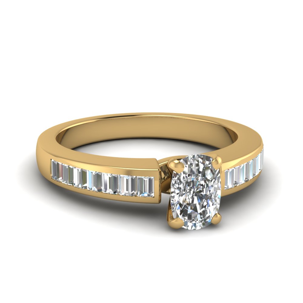 1 Ct. Diamond Channel Baguette Engagement Ring In 14K Yellow Gold ...