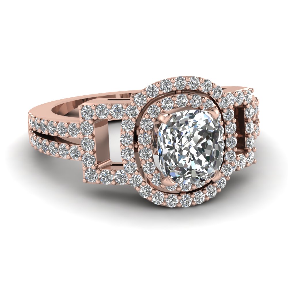 Discover Our 18k Rose  Gold  Double Halo Rings  At An 