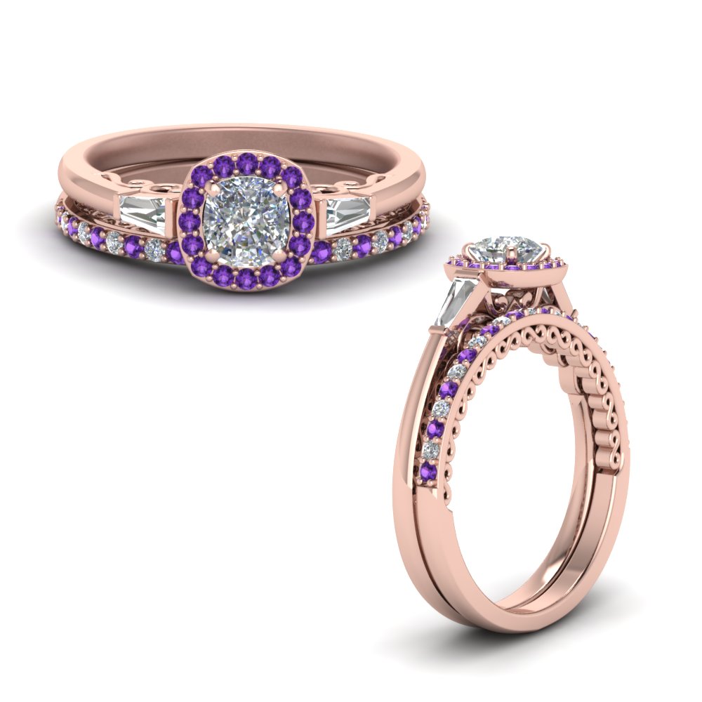 Purple Diamond Wedding Ring Sets Wedding Rings Sets Ideas