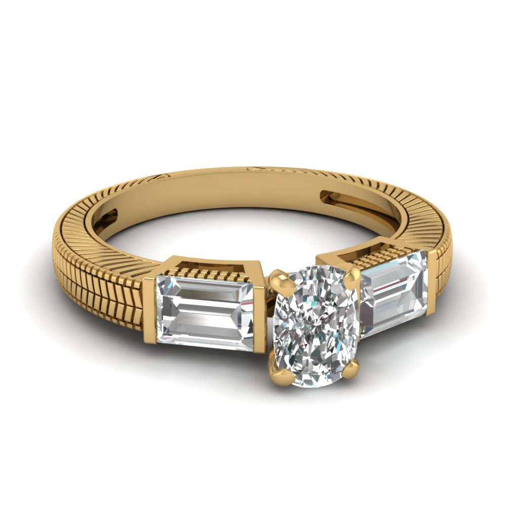 3 Stone Vintage Engagement Ring