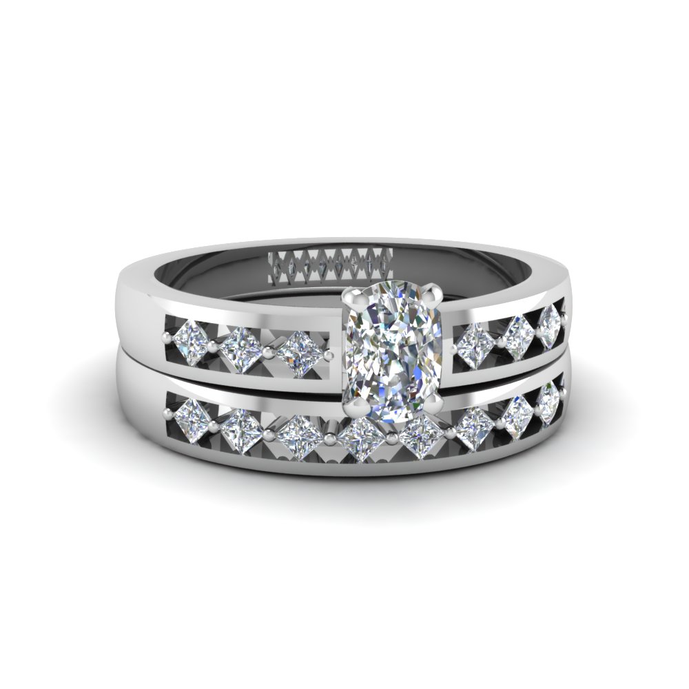 Princess Cut Personalized Pave Accent Diamond Engagement Ring With ...