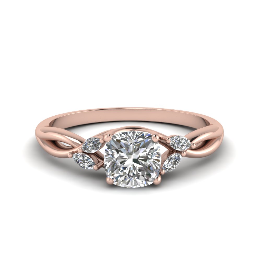 Twisted Petal Diamond Ring