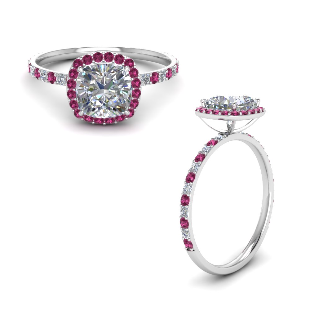 Pink Sapphire Petite Diamond Rings