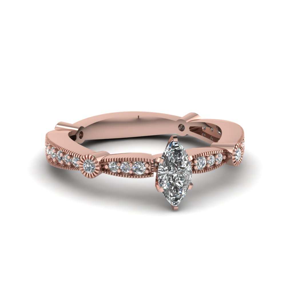 14k White Gold And 18K Gold Custom Vintage Diamond Engagement Ring #102797  - Seattle Bellevue | Joseph Jewelry