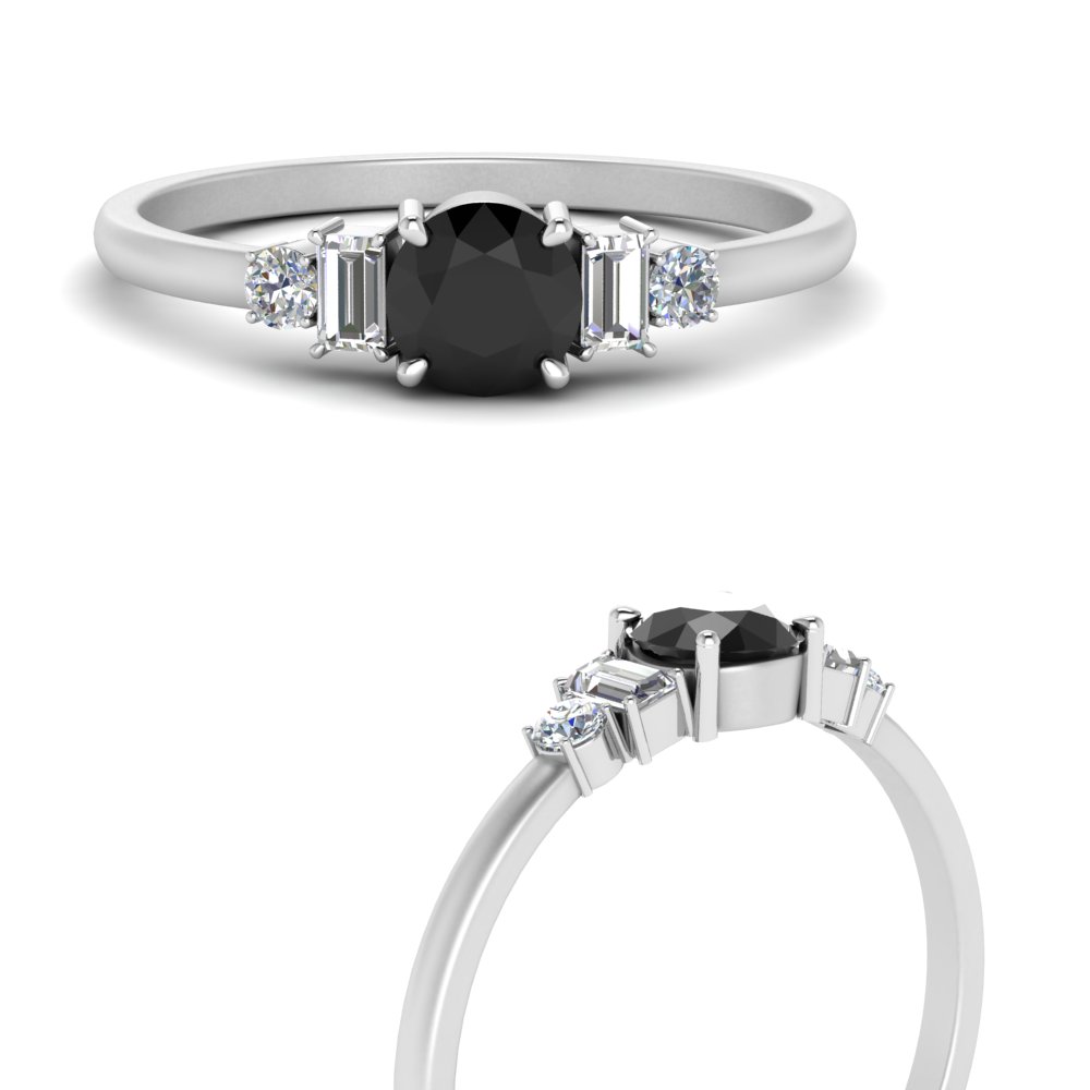 Custom Emerald Cut Sapphire and Diamond Baguette Ring | Brilliant Earth