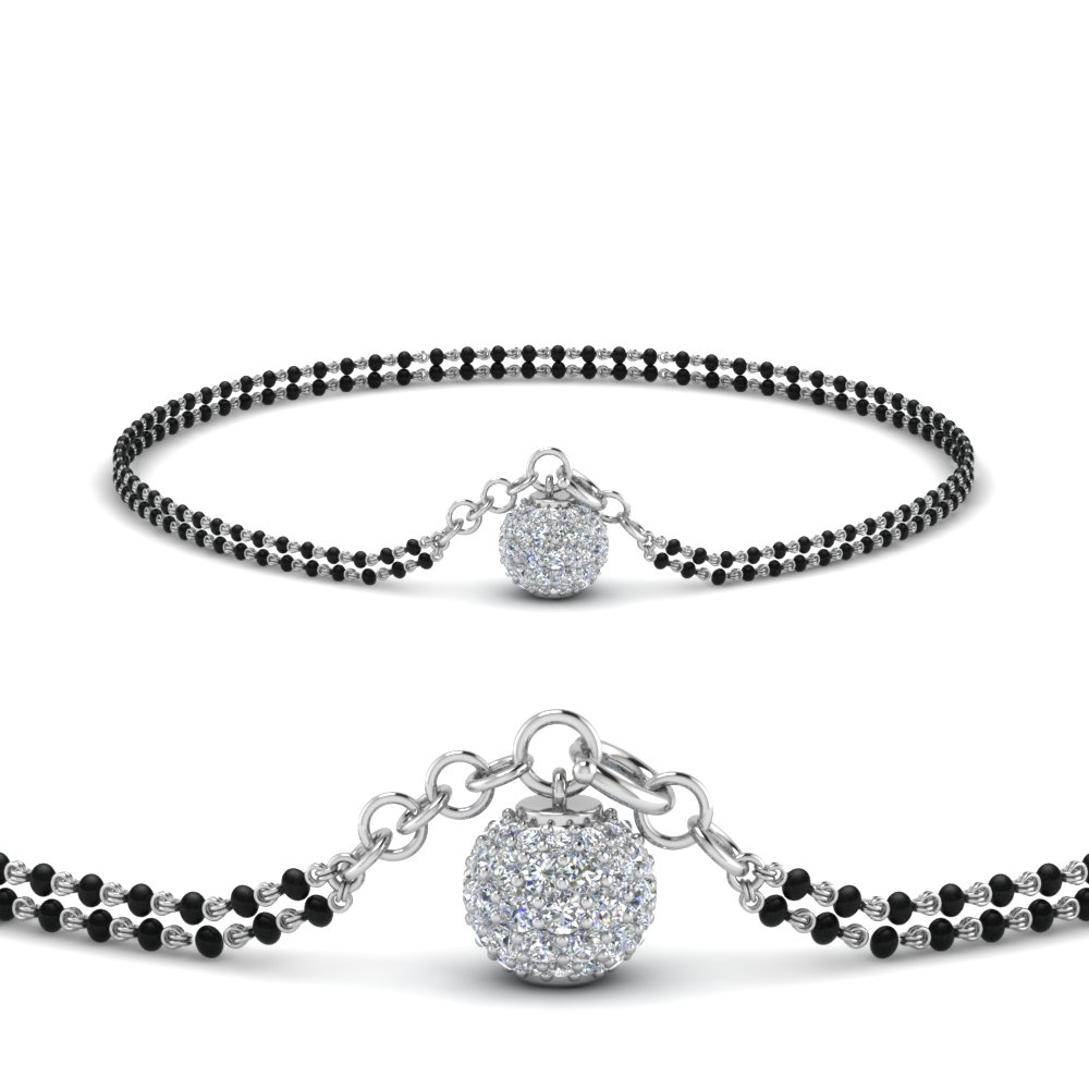Diamond Ball Double Chain Bracelet Mangalsutra