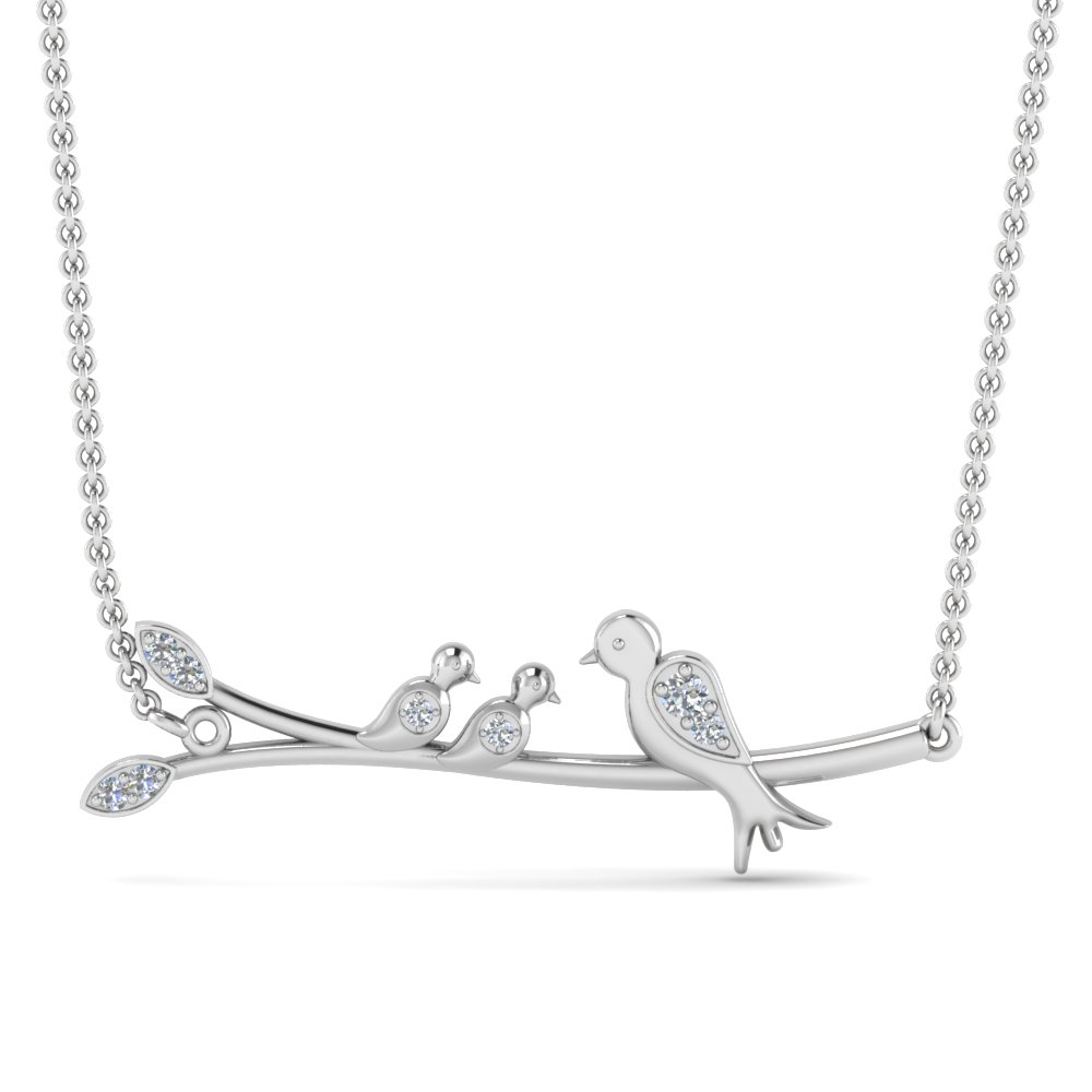 diamond branch bird necklace in 14K white gold FDPD8894ANGLE1 NL WG