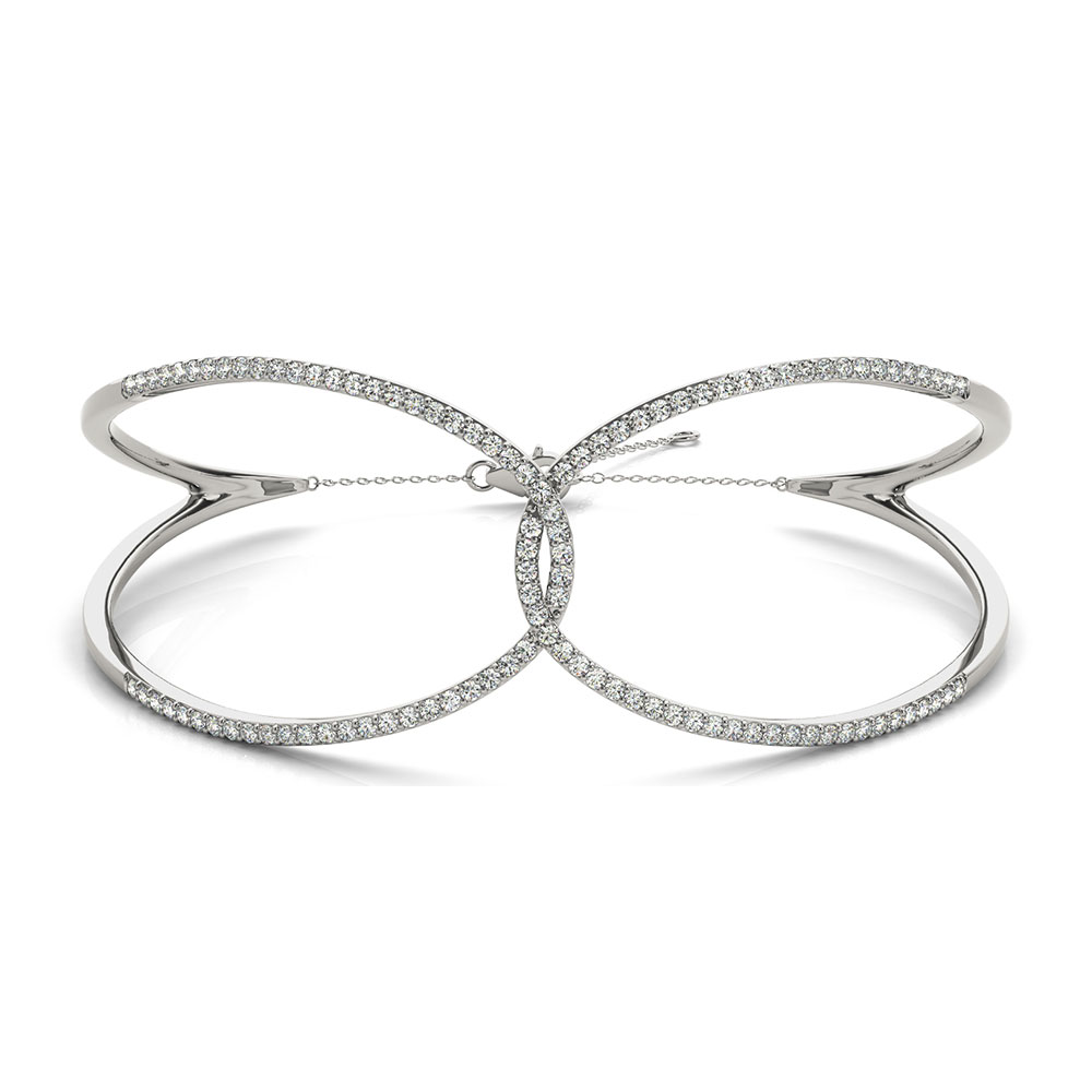 diamond butterfly design bracelet in FDOBR70484 NL WG