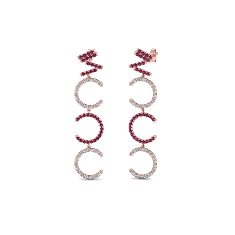 Womens Pink Sapphire Earrings