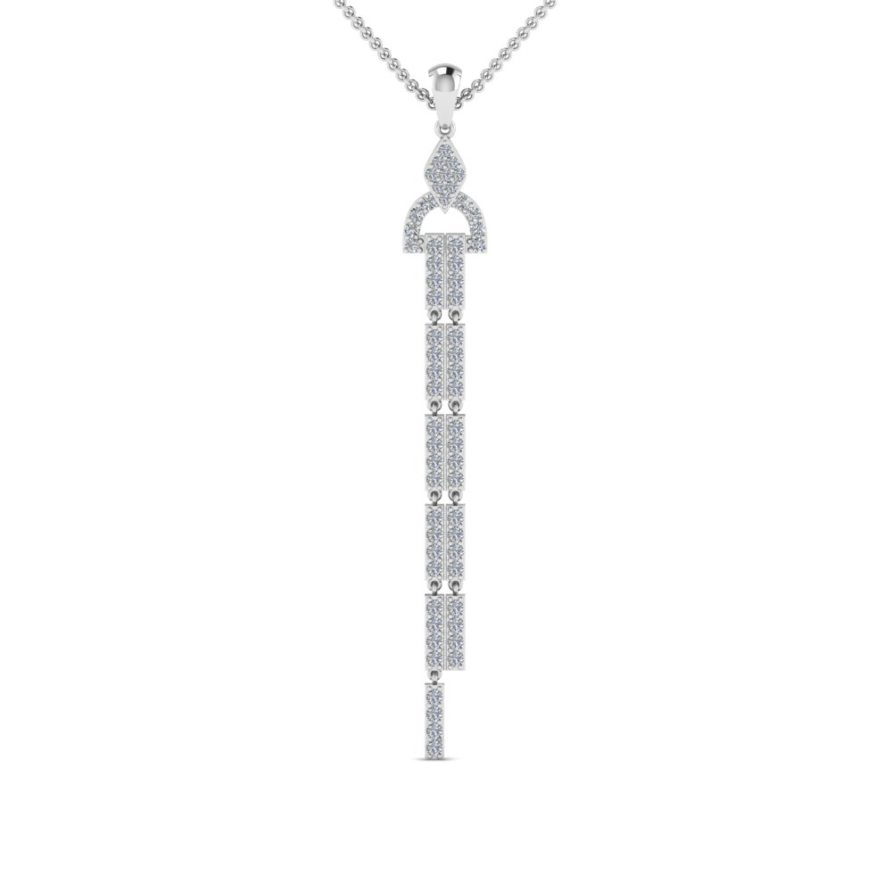 diamond drop dangle necklace in FDPD8477ANGLE1 NL WG