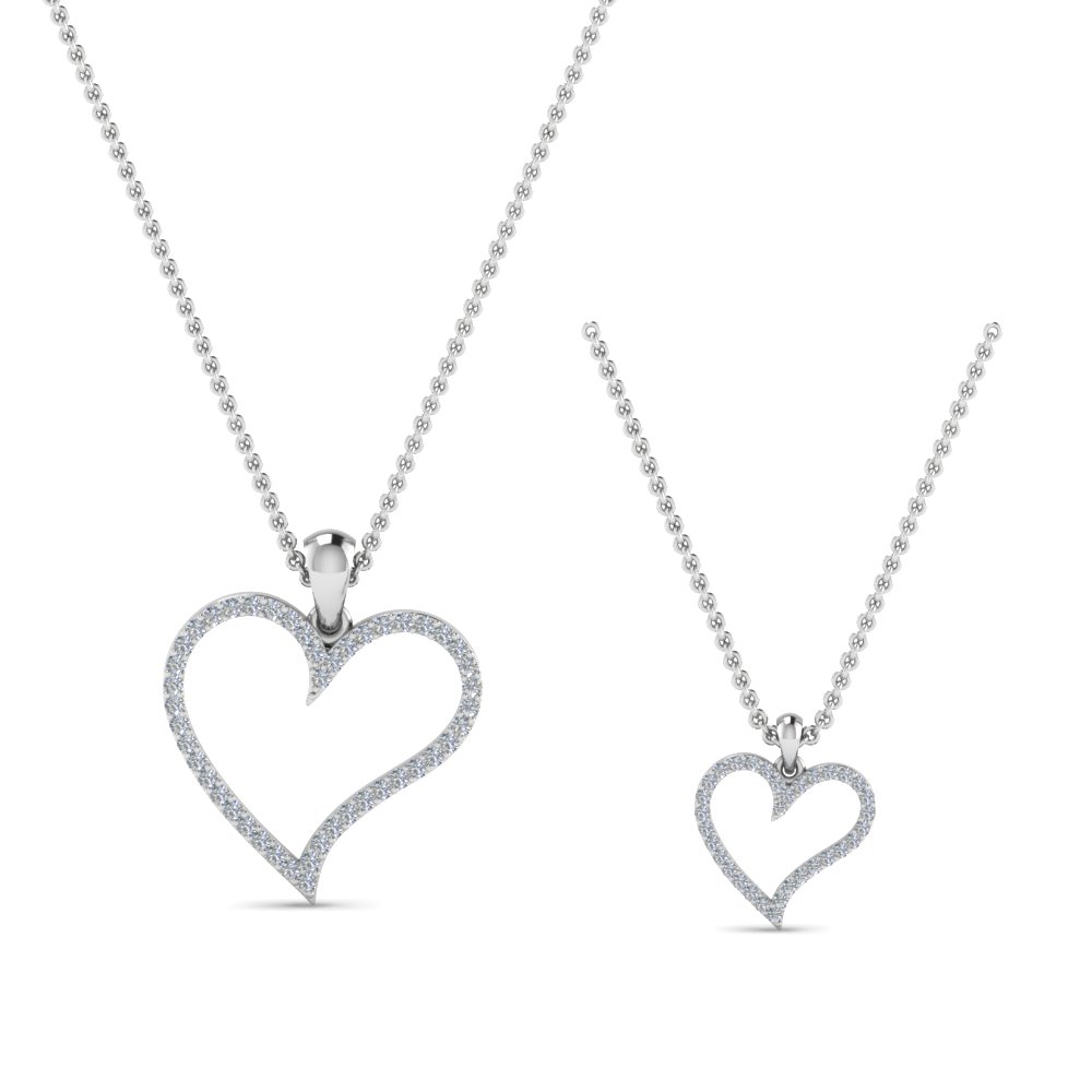 Heart Necklace For Mom Daughter