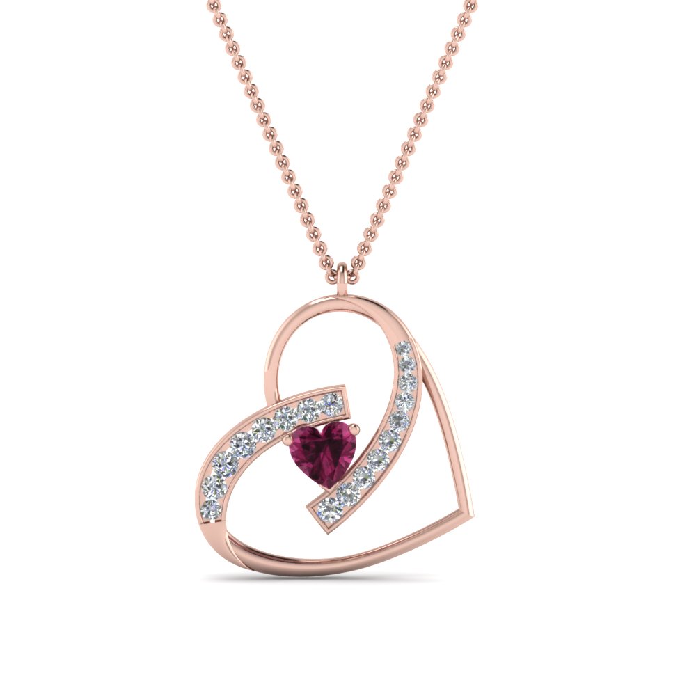 Pink Sapphire Necklace in 14kt Rose Gold
