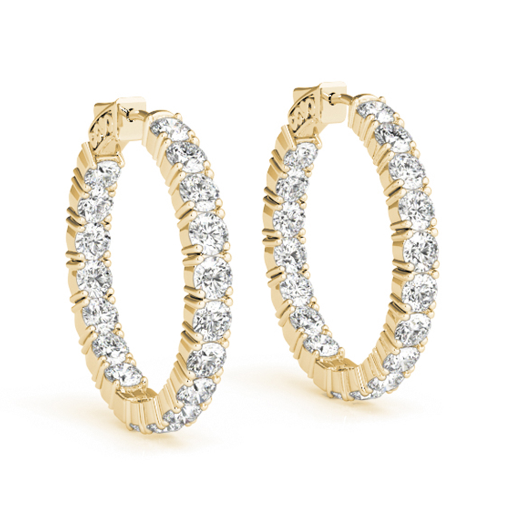 Unique And Wonderful Designs On Yellow Gold Hoops| Fascinating Diamonds