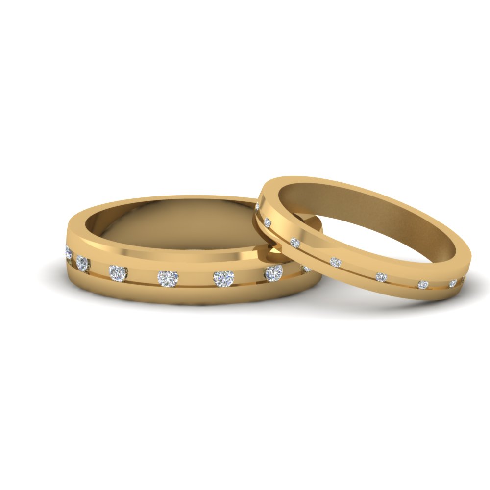 diamond matching set for him and her in FD9182B NL YG