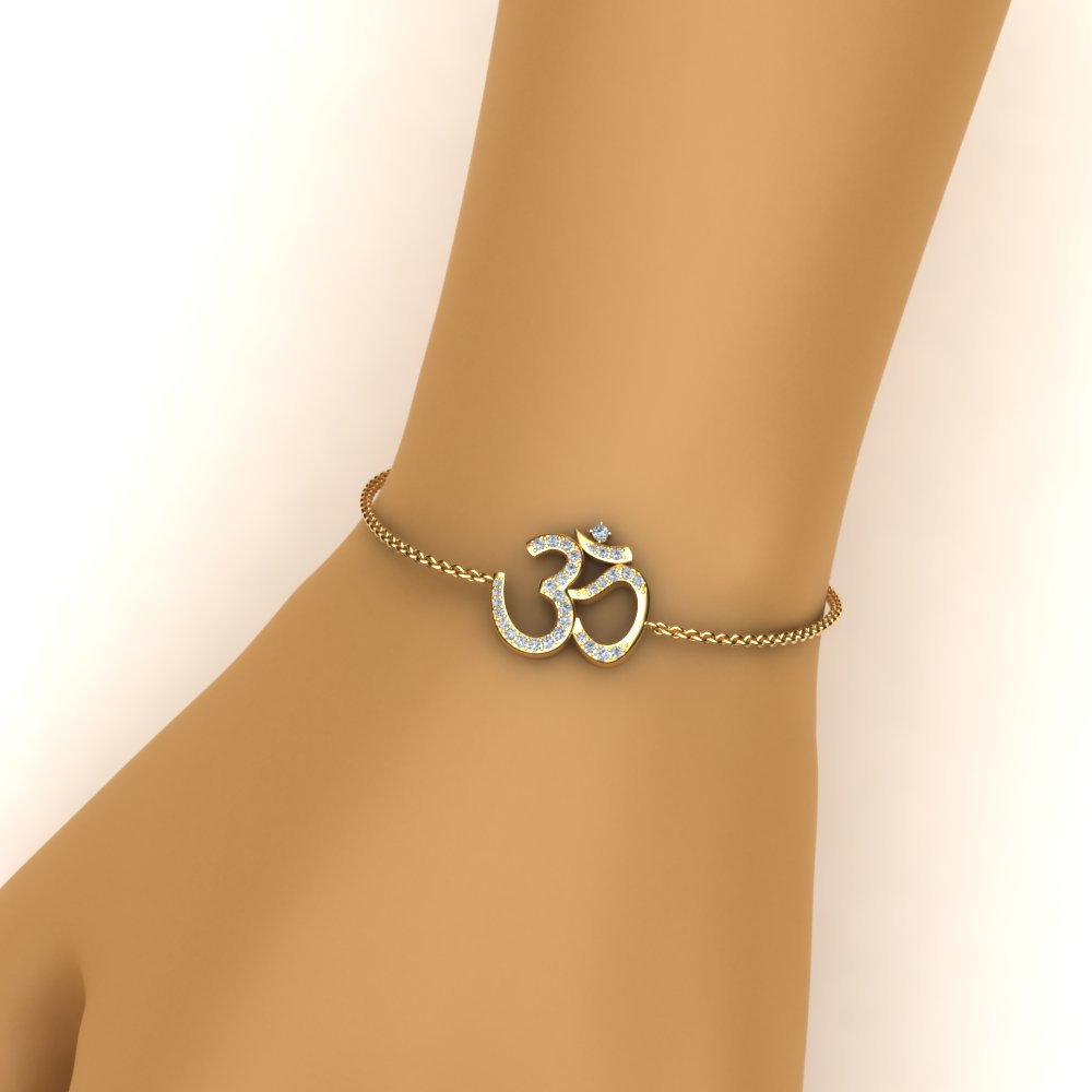 22K Yellow gold Rudraksha Bracelet with OM CZ Pendant Unisex gold jewelry 5  | eBay