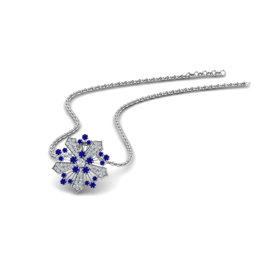 sapphire snowflake pendant